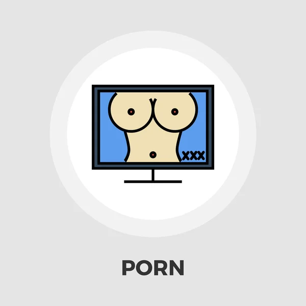 Ícone de pornografia plana — Vetor de Stock