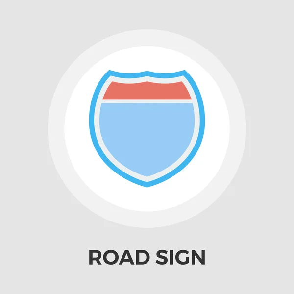 Road sign flat icon — Stock Vector