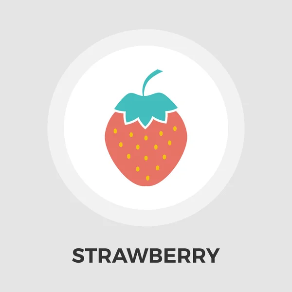 Erdbeer Vektor flaches Symbol — Stockvektor