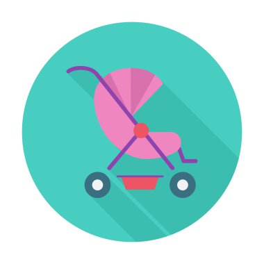 Çocuk arabası düz simgesi