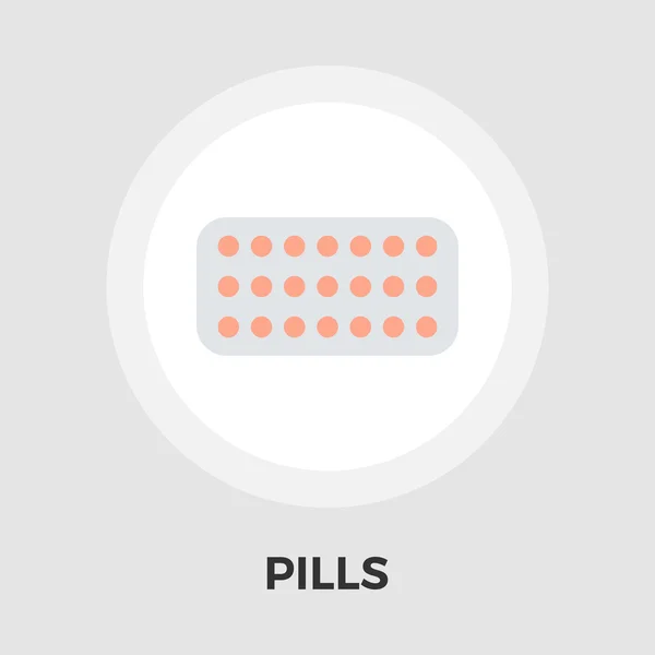 Tabletki antykoncepcyjne wektor ikona płaski — Wektor stockowy