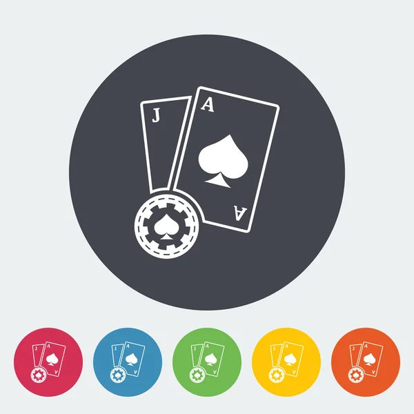 Blackjack icono plano — Vector de stock