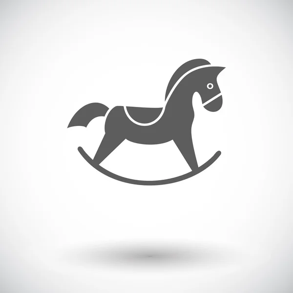 Caballo juguete vector plano icono — Vector de stock