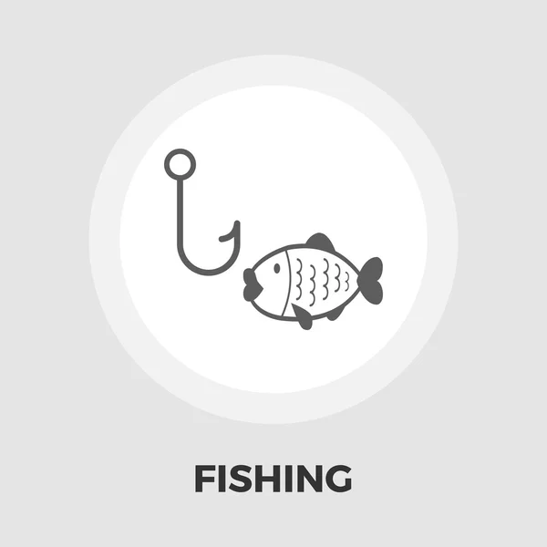 Icono plano de pesca — Vector de stock