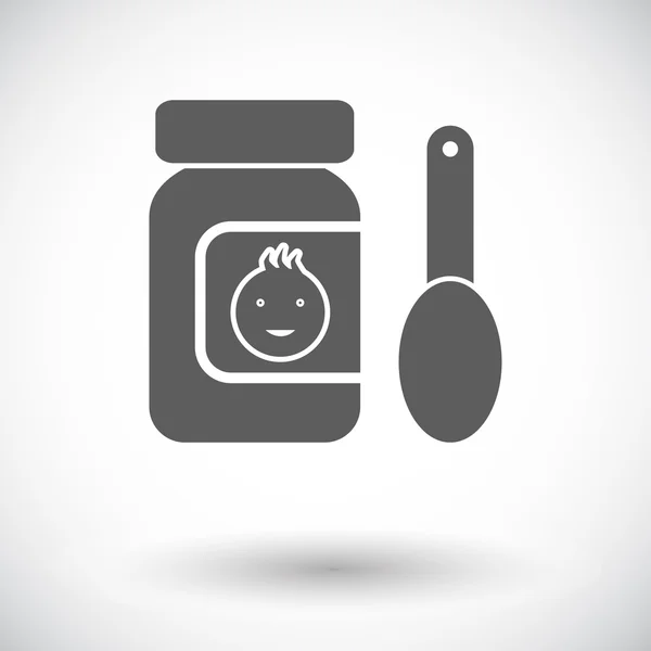 Comida para bebés icono plano — Vector de stock