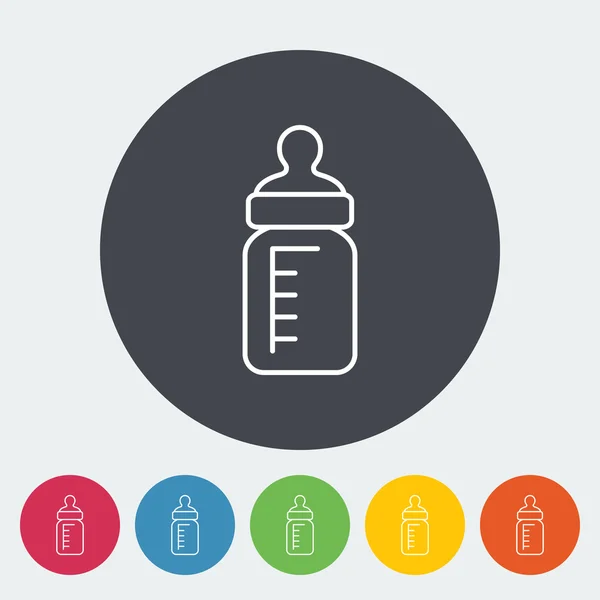 Voedingsfles vector platte pictogram — Stockvector