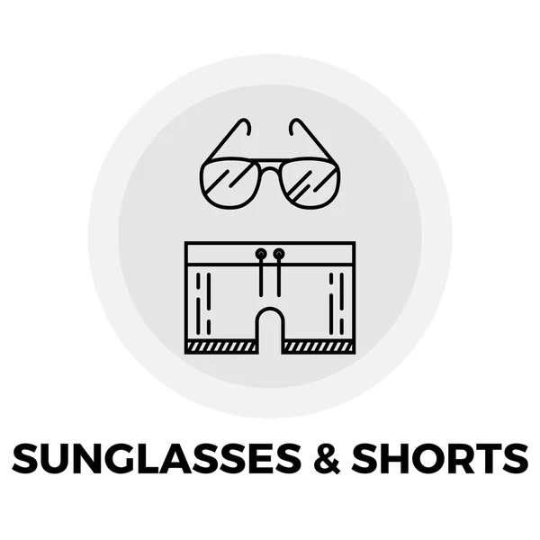 Gafas de sol y Shorts Line Icon — Vector de stock