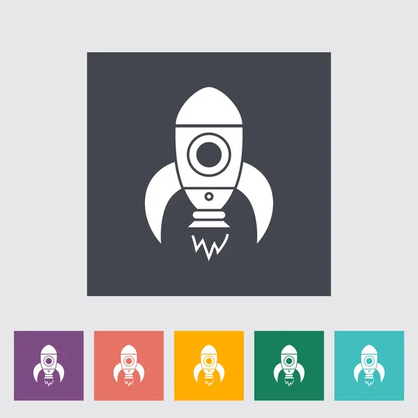 Raket flat ikonen — Stockvector