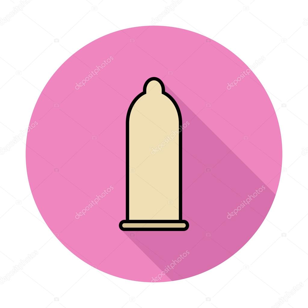 Condom icon. Flat vector related icon with long shadow for web and mobile applications. It can be used as - logo, pictogram, icon, infographic element. Vector Illustration.