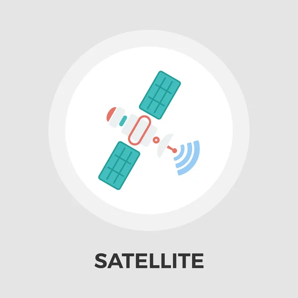 Satellite flat icon — Stock Vector