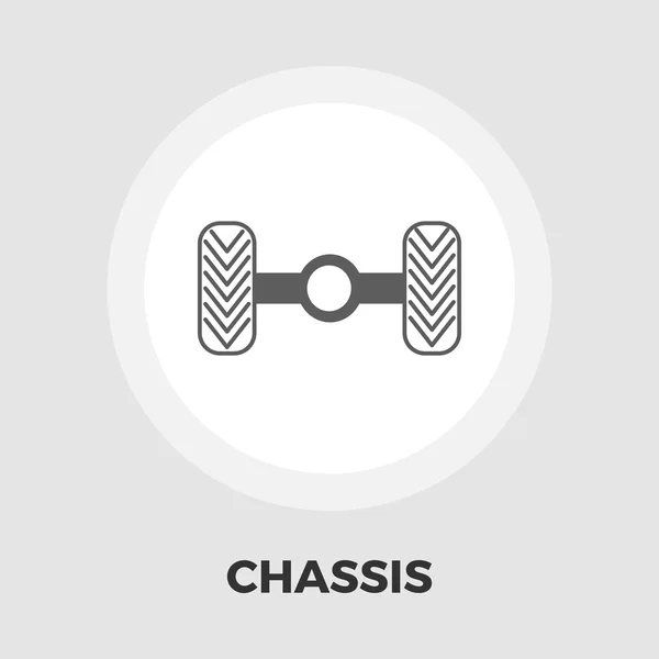 Chassi bil ikonen platt — Stock vektor