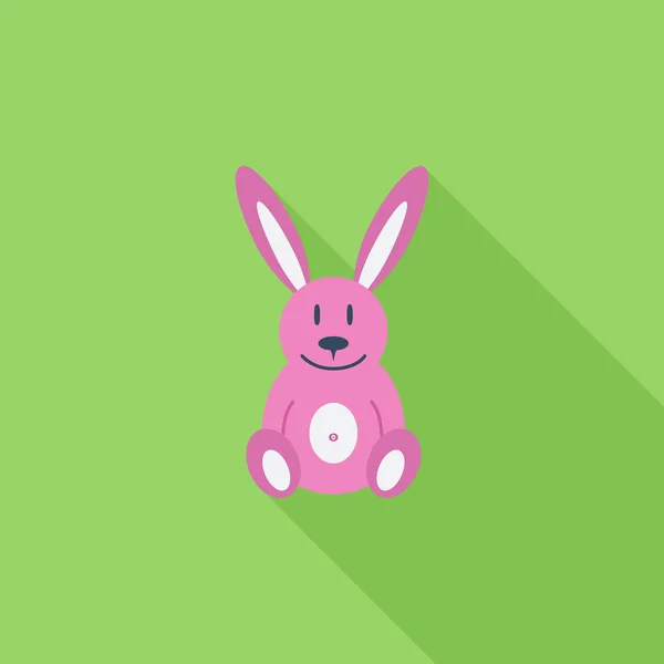 Rabbit toy flat icon — Stock Vector