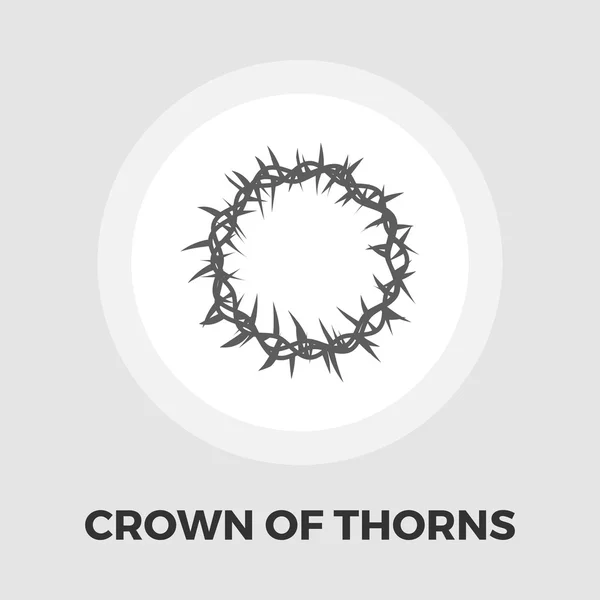 Crown of thorns icon flat — Stock Vector