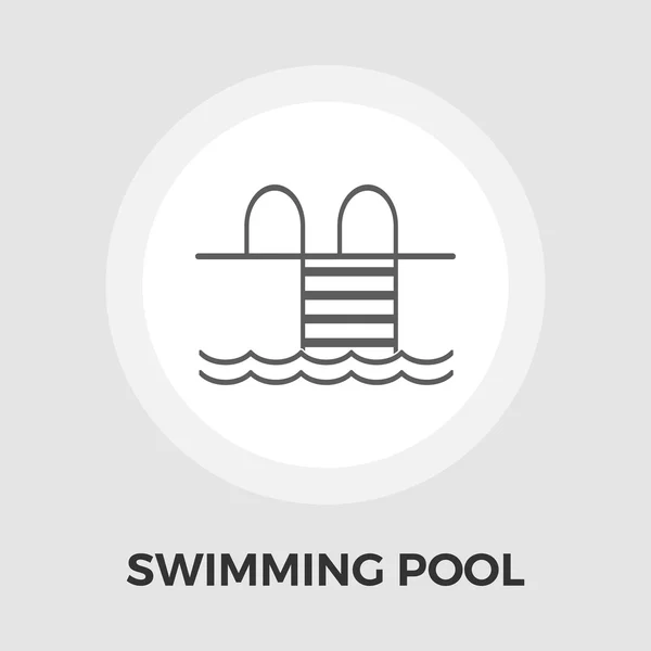 Ícone de piscina plana — Vetor de Stock