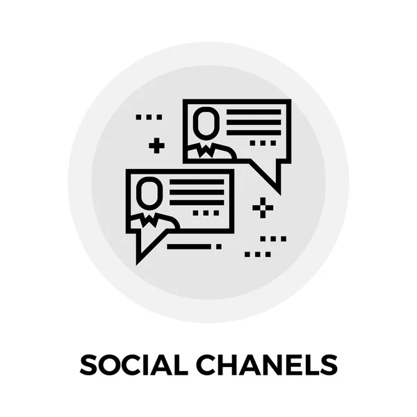 Social Chanels Line Ikon — Stock vektor