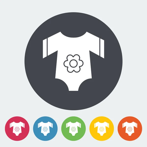 Ropa de bebé icono plano — Vector de stock