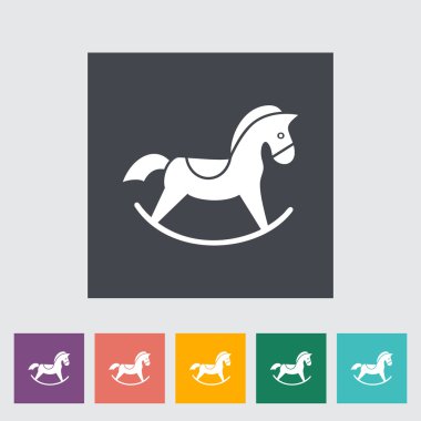 At oyuncak vektör düz simgesi