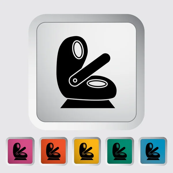 Kind autostoel platte pictogram. — Stockvector