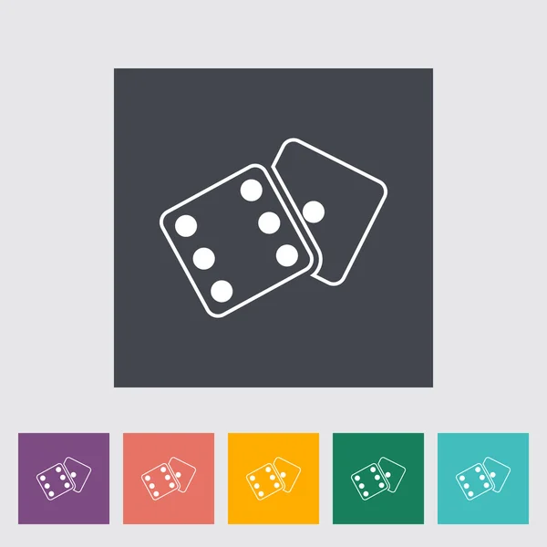 Juego de dados icono plano — Vector de stock