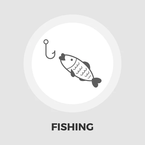 Icono plano de pesca — Vector de stock