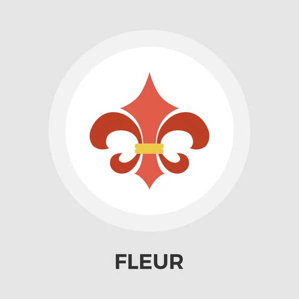 Fleur vector platte pictogram. Vintage stijl. — Stockvector