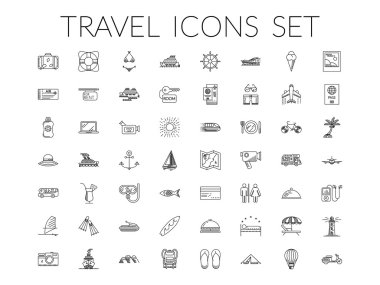 seyahat simgeleri ayarlandı.