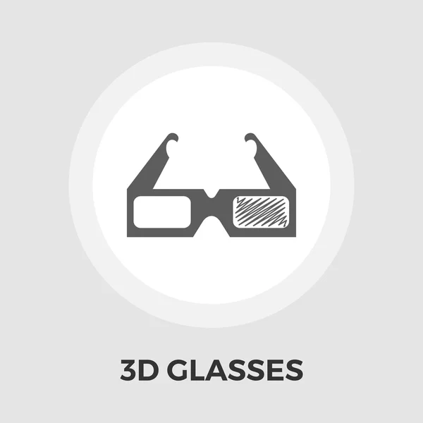 Icono plano gafas 3D — Vector de stock