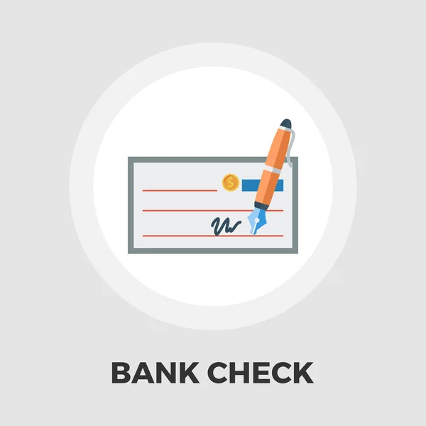 Bankovní šek ploché ikony — Stockový vektor