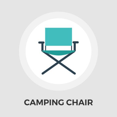 Kamp sandalye vektör düz simgesi