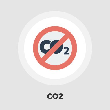 CO2 düz simgesi