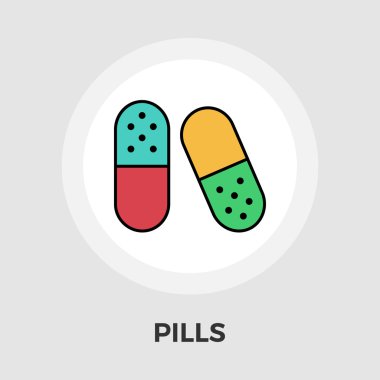 Doğum kontrol hapları vektör düz simgesi