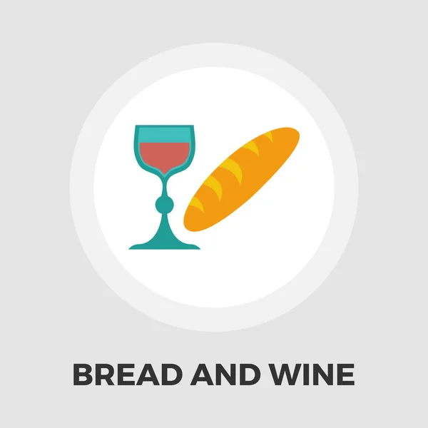 Flach Brot und Wein — Stockvektor