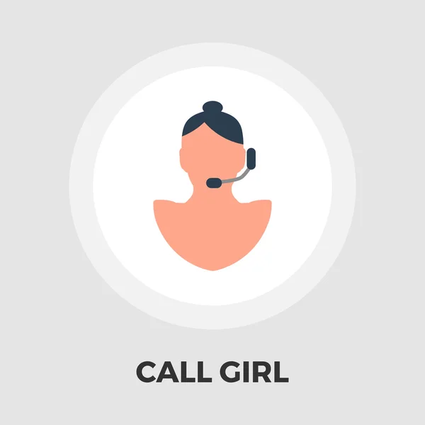 Call girl flat icon — Stock Vector