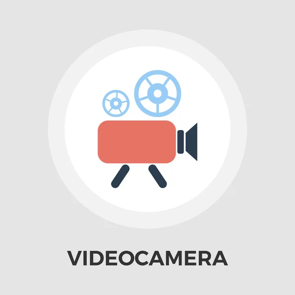 Ícone de câmera de vídeo plana — Vetor de Stock