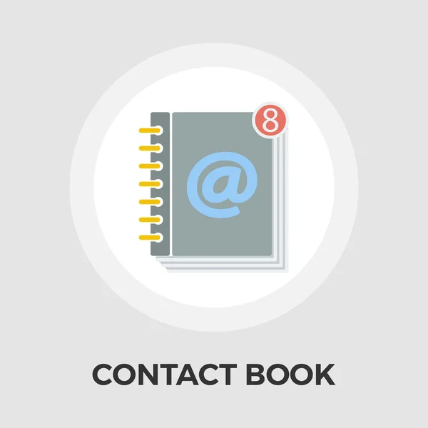 Livro de contato ícone plano — Vetor de Stock