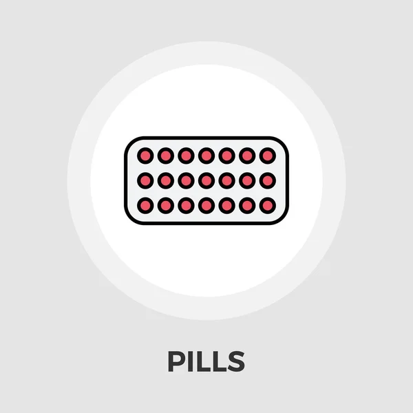 Contraceptieve pillen vector platte pictogram — Stockvector