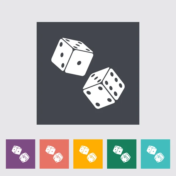 Juego de dados icono plano — Archivo Imágenes Vectoriales