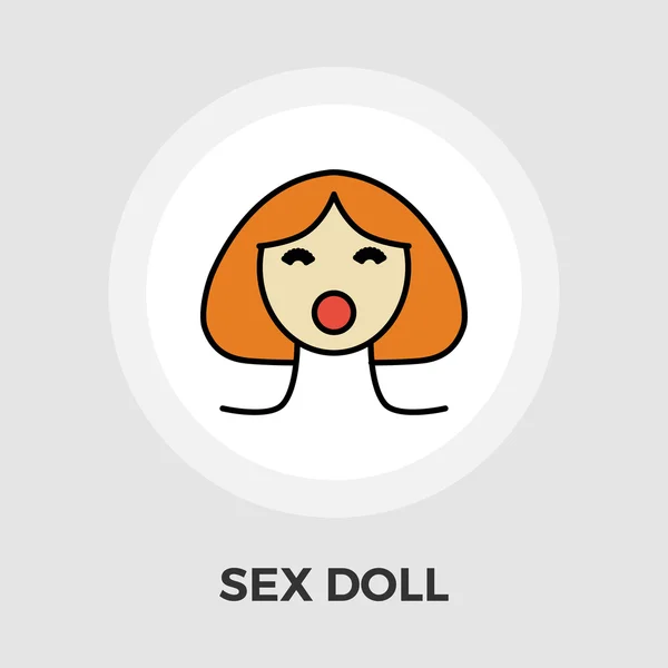 Sexo muñeca plana icono — Vector de stock