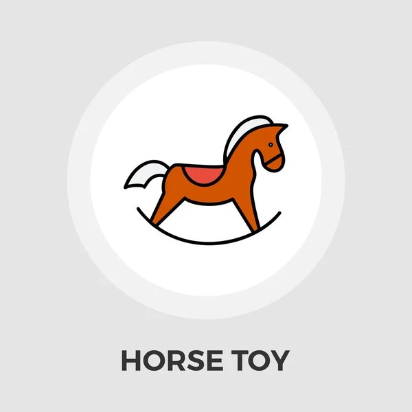 Jouet cheval vecteur plat icône — Image vectorielle