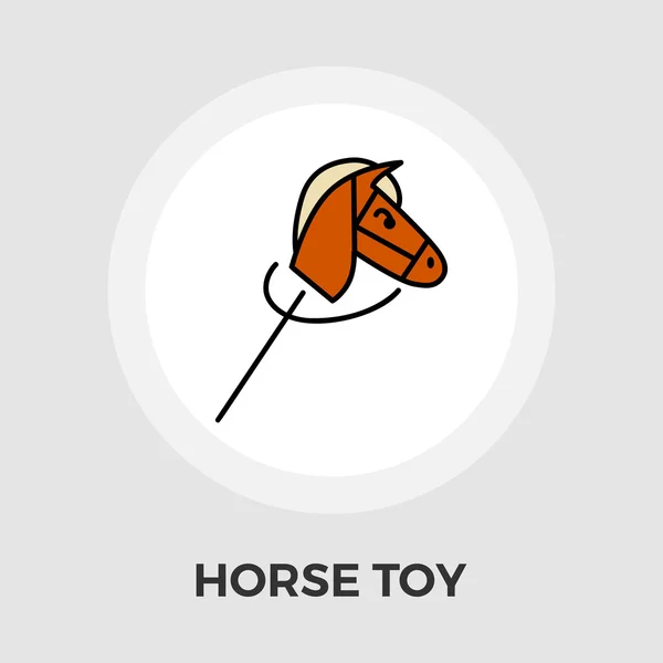 Ícone plano do vetor do brinquedo do cavalo — Vetor de Stock