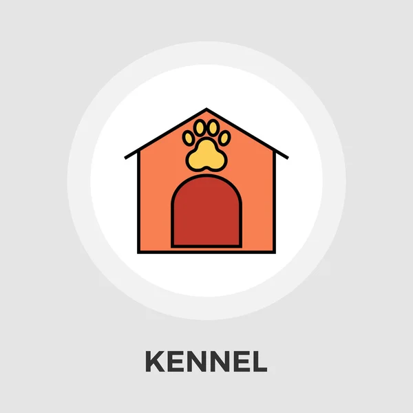 Kennel vector icono plano — Vector de stock