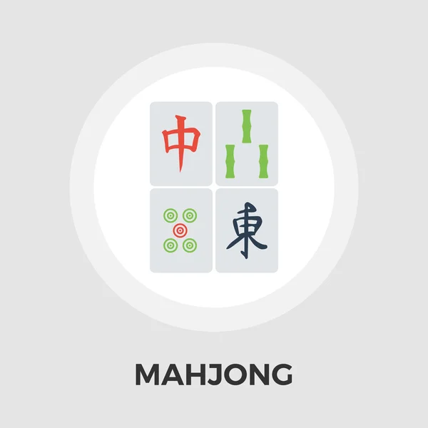 Mahjong vecteur plat icône — Image vectorielle