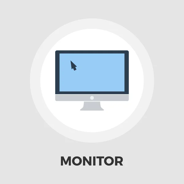 Vlakke het pictogram van de monitor — Stockvector