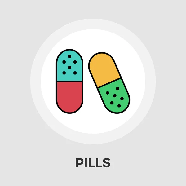 Pilules contraceptives vecteur icône plate — Image vectorielle