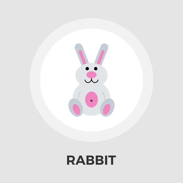 Conejo juguete vector plano icono — Vector de stock