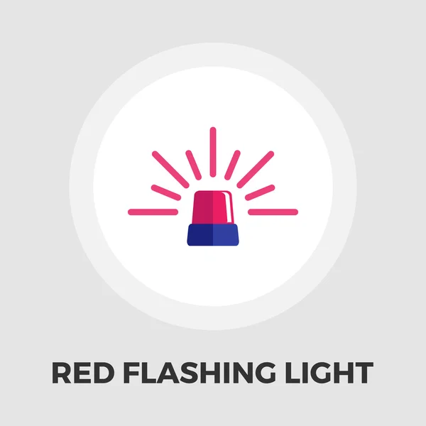 Rood knipperen noodgevallen lichte pictogram plat — Stockvector