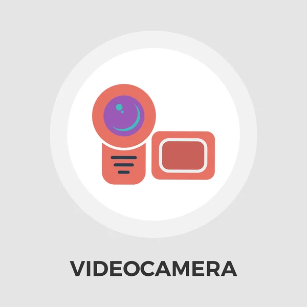 Videocamera platte pictogram — Stockvector