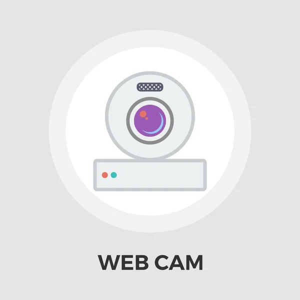 Web cam platte pictogram — Stockvector
