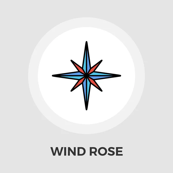 Vector de viento rosa icono plano — Vector de stock