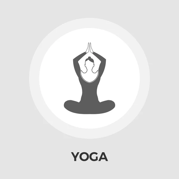 Yoga Platte Icoon. — Stockvector